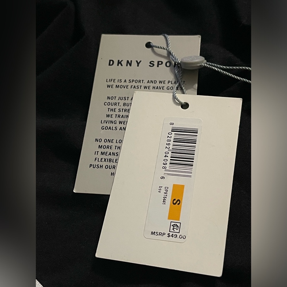 DKNY SPORTS TOP SILVER COLOR PRINTED-LOGO LONG SLEEVE MOORING BLACK COLOR SIZE S - Picture 12 of 13